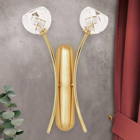 Aplique Maderno, cristal de plomo, oro, 2 luces