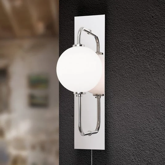 Aplique LED Pipes en níquel brillante