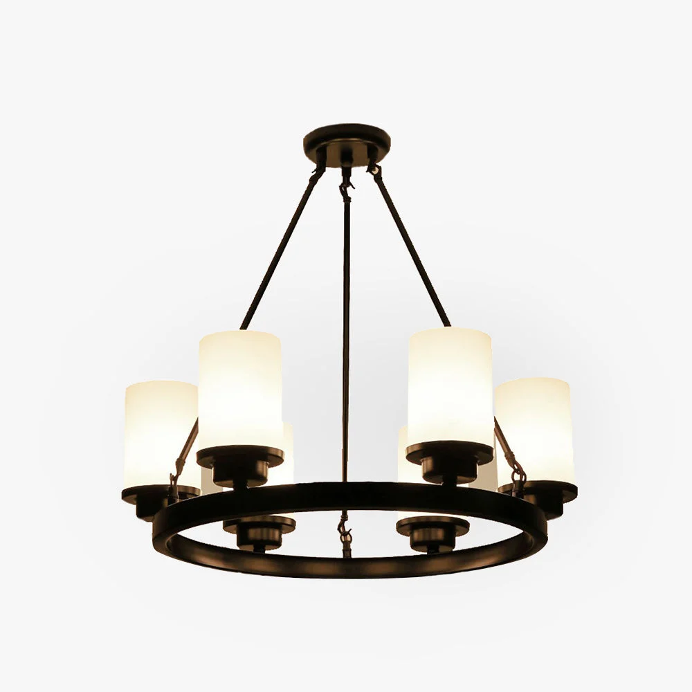 Silva Vintage Redonda Metal/Vidrio Lámpara Colgante Negra