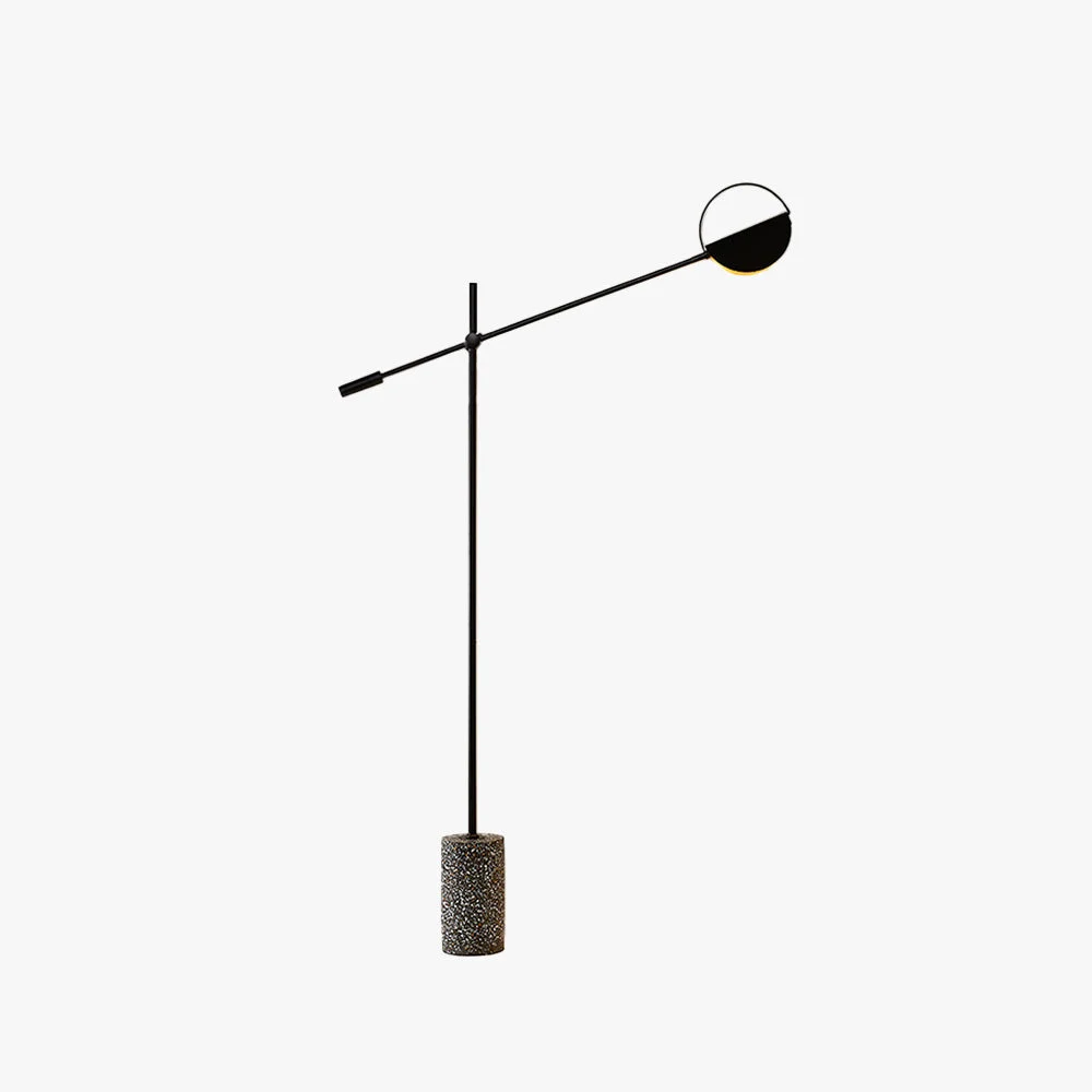 Mira Moderna Metal/Terrazo Lámpara de Pie Negra/Ora