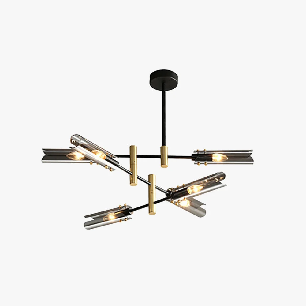 Arisha Moderna Geometría Metal/Vidrio Lámpara Colgante Gris/Ambar