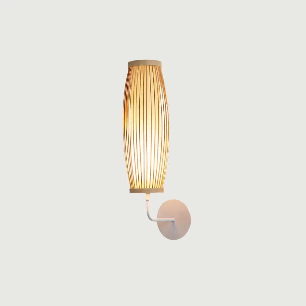 Bambuza: Aplique de Pared Natural LED de Bambú – Marrón