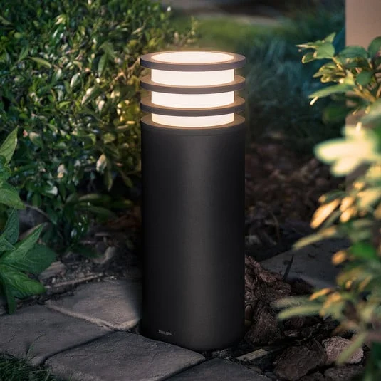 lámpara sobremuro LED Philips Hue Lucca, negra, inteligente