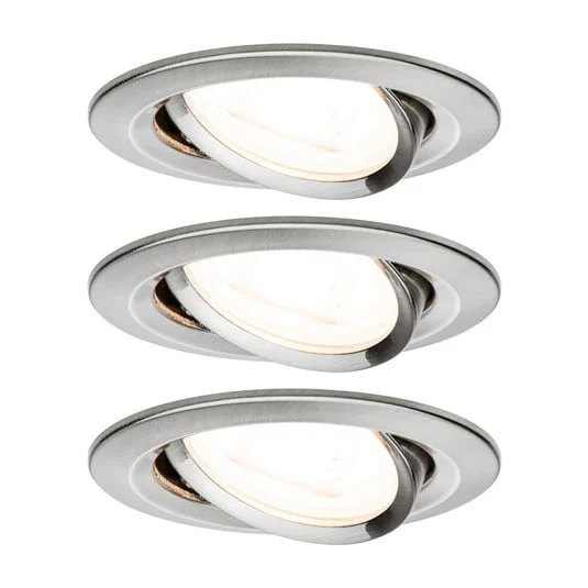 Paulmann 3 focos Nova redondos orientables/atenuables, hierro