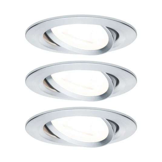 Paulmann 3 focos Nova redondos orientables/atenuables, aluminio
