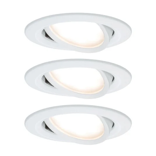 Paulmann, juego de 3 focos Nova Coin redondos orientables, blanco mate