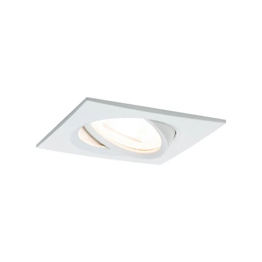 Foco LED Paulmann Nova Coin, angular, atenuable, blanco mate, 2700 K