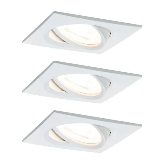 Paulmann, juego de 3 focos Nova Coin, angulares, atenuables, blanco mate, 2700 K
