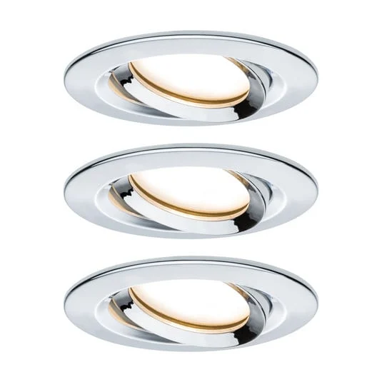 Foco LED Paulmann Nova Plus Coin, juego de 3 unidades, redondo, cromado, 2700