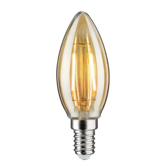 Bombilla vela LED E14 4,7W 2.500K dorada, atenuable