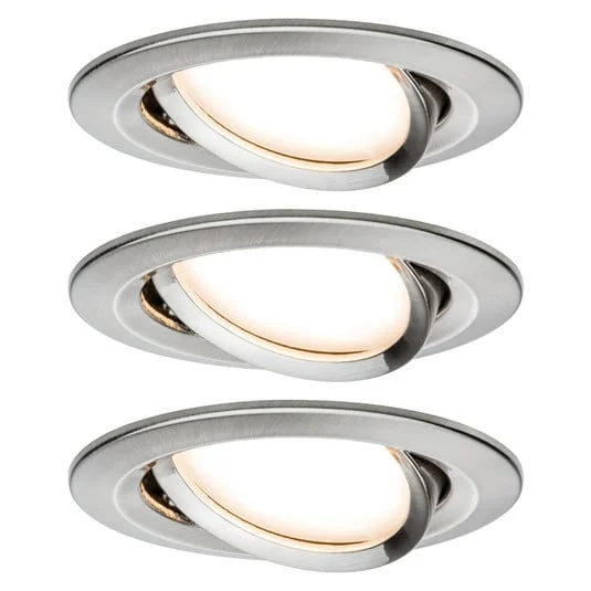 Foco LED Paulmann Nova Coin, juego de 3 unidades, de hierro, orientable, 2700 K
