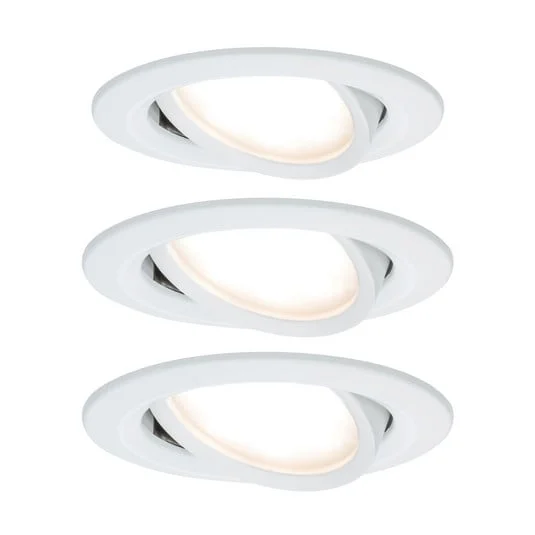 Foco LED Paulmann Nova Coin, juego de 3, blanco, orientable, 2700 K