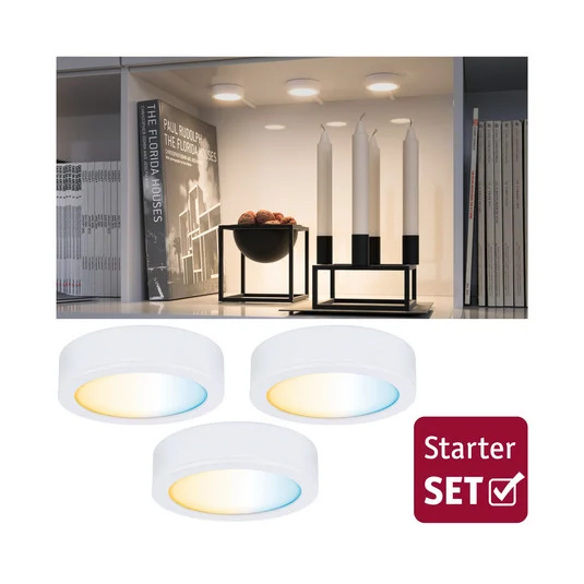 Paulmann Clever Connect Disc de muebles, set de 3