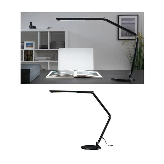 Lámpara de mesa LED FlexBar de Paulmann, negra, 36 cm, CCT