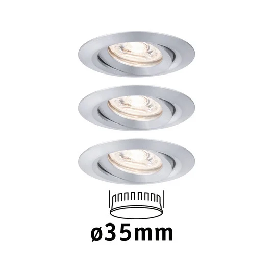Paulmann Nova mini foco empotrado 3, gira aluminio