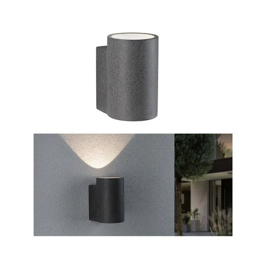 Paulmann Concrea aplique LED exterior, cilíndrico