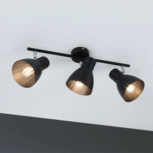 Paulmann Davy plafón, negro, 3 luces