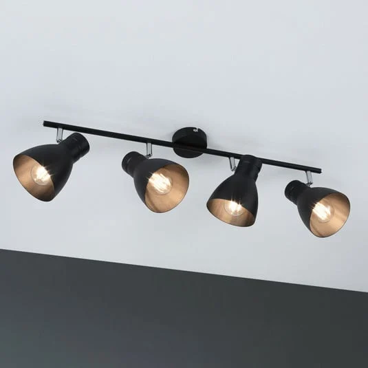 Paulmann Davy plafón, negro, 4 luces