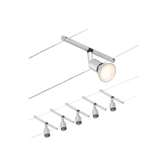Paulmann Wire Salt sobre cable, 5 luces 5 m cromo
