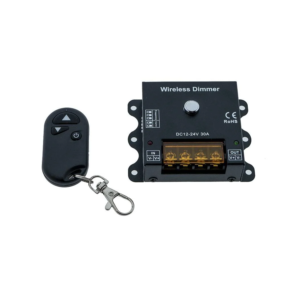 Dimmer PWM wireless de frecuencia y curva de regulación ajustables 12/24V 30A