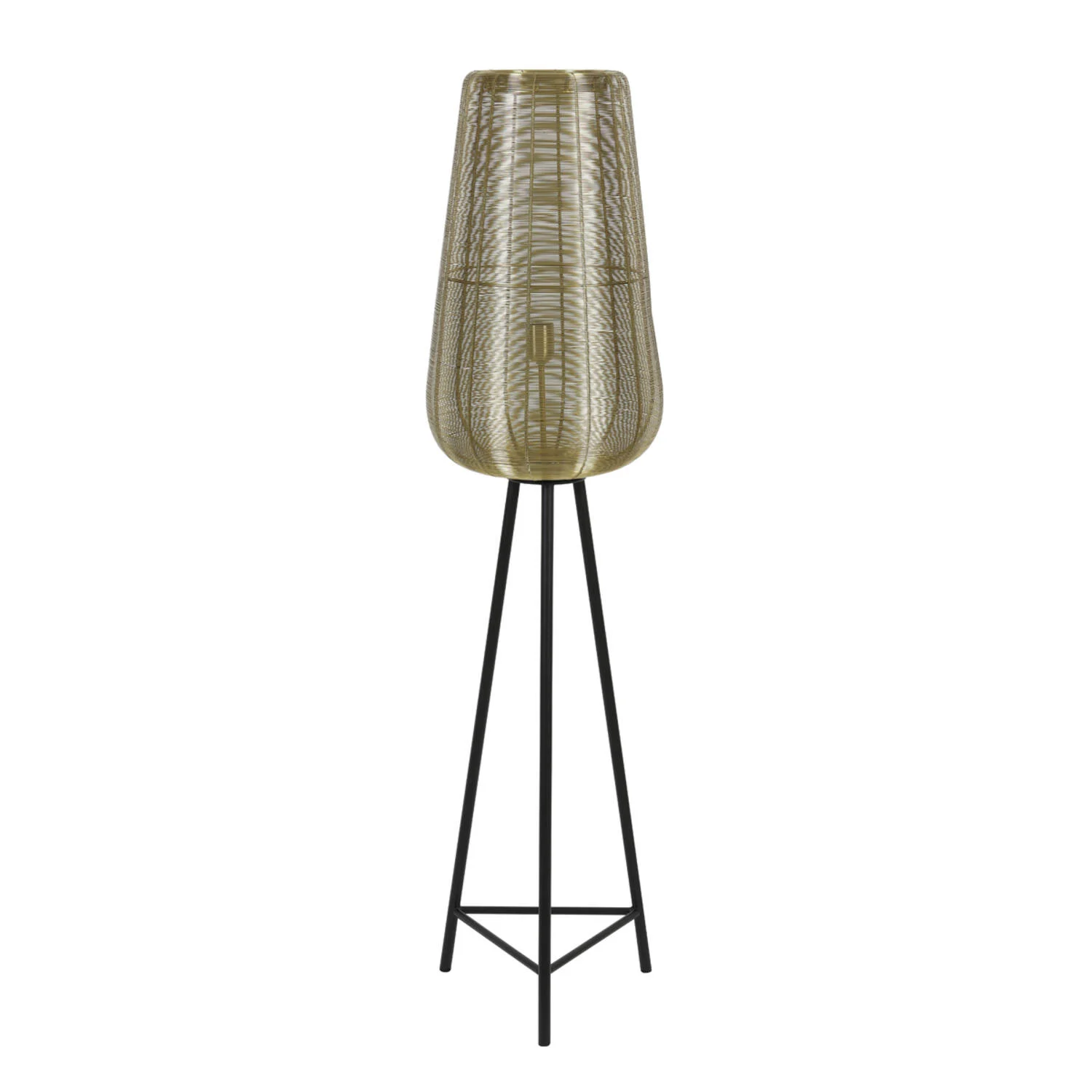 Lámpara de pie dorada trenzada Light & Living Adeta