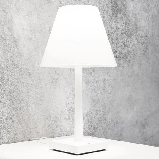 Rotaliana Dina+ Lámpara de mesa LED recargable blanco/blanco
