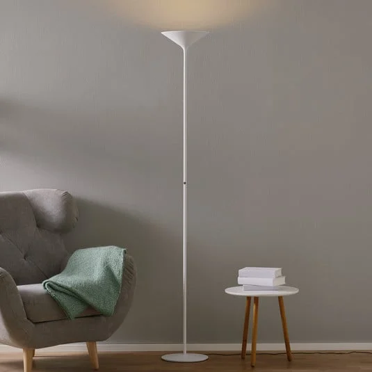 Rotaliana Dry lámpara de pie LED, blanco mate