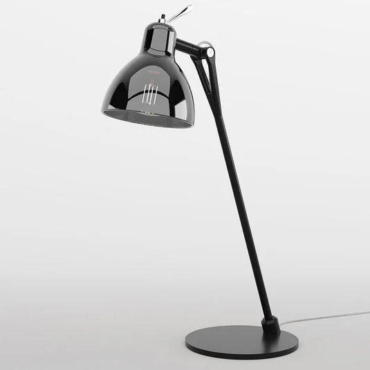 Lámpara de mesa Rotaliana Luxy T0 Glam, negro/humo, 52 cm