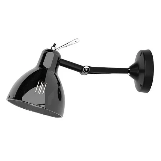 Lámpara de pared Rotaliana Luxy H0 Glam, negro/humo, cristal