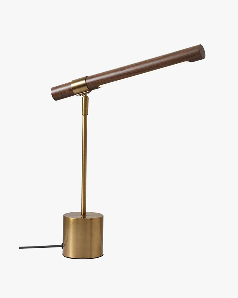 Lámpara de mesa voladiza WOMO con aspecto de nogal - WM8010