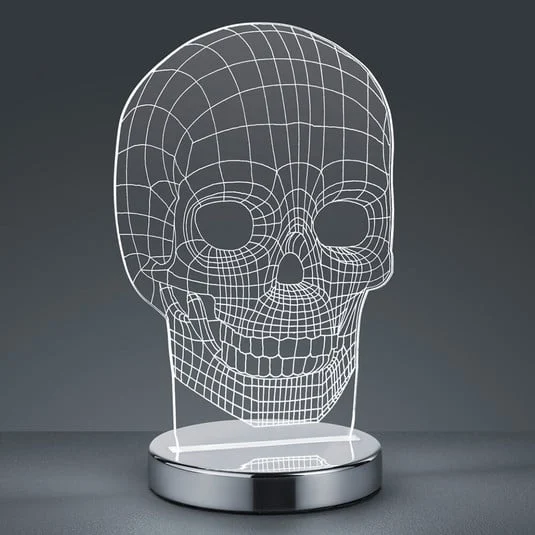 Color de luz conmutable, lámpara de mesa LED Skull