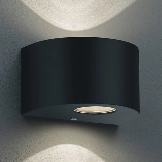 Aplique LED de exterior redondo Rosario, negro