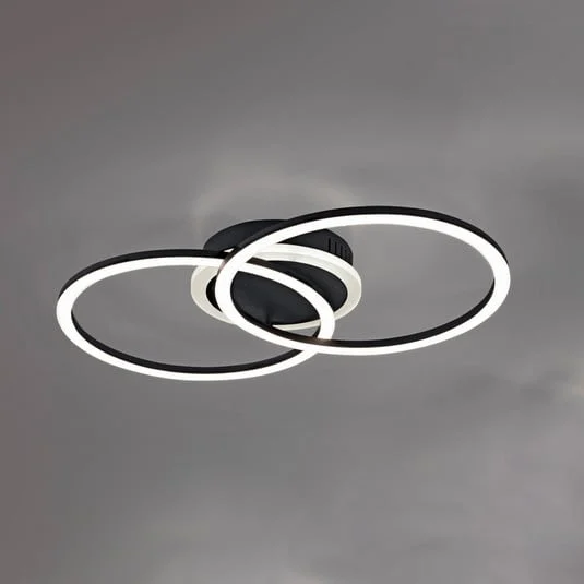 Plafón LED Venida en diseño de anillo, negro