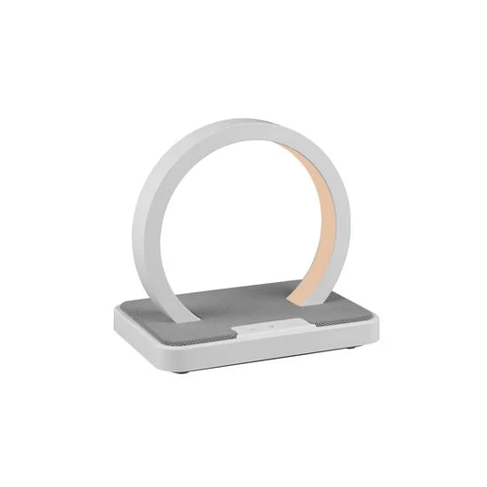 Lámpara de mesa LED Beat batería, RGBW blanco mate