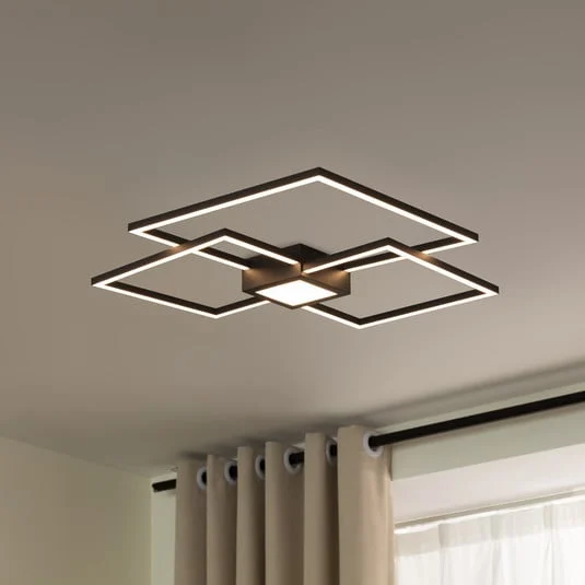 Lámpara LED de techo Duetto de Lindby, 65 cm, antracita, 38 W, aluminio