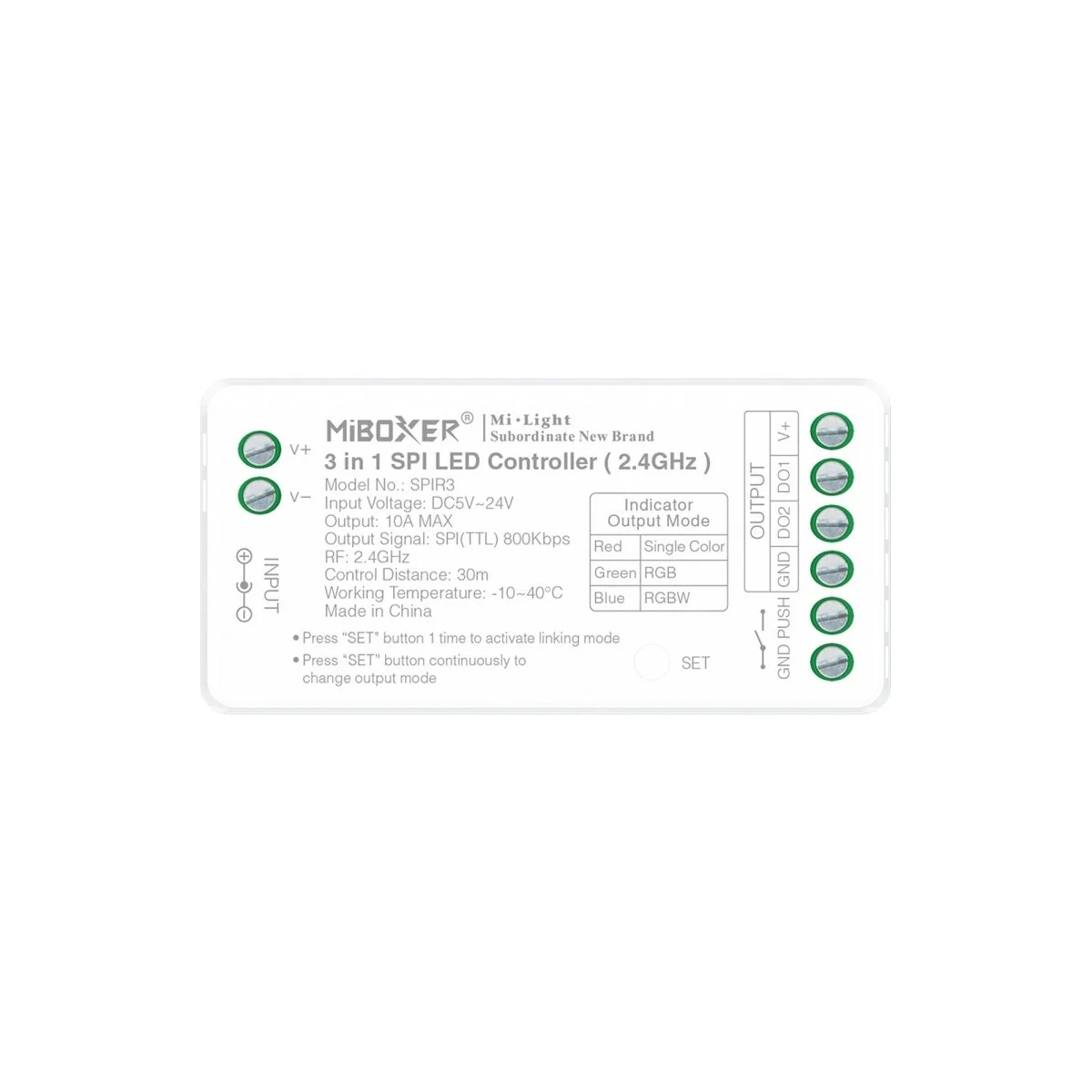 Controlador para tiras LED SPI / IC  - Monocolor - RGB - RGBW - 5/24V DC - 2.4GHz - Mi Boxer