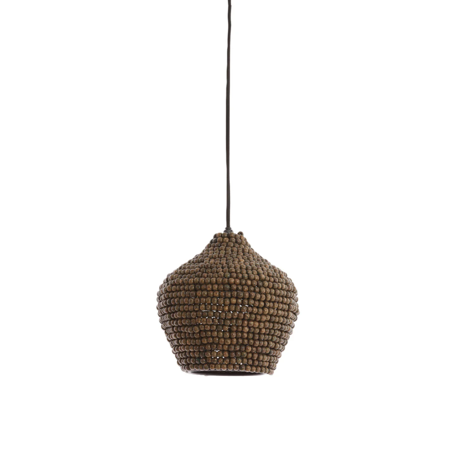 Lámpara natural con cuentas de madera colgantes Light & Living Kalenga