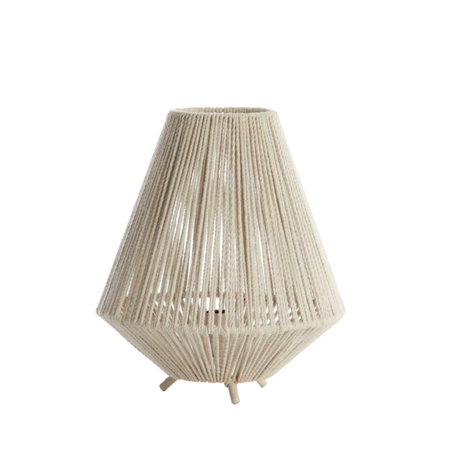 Lámpara de mesa beige Light & Living Felida con detalles de cuerda