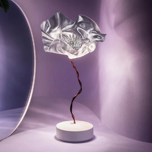 Slamp Lafleur lámpara de mesa LED, batería, prisma