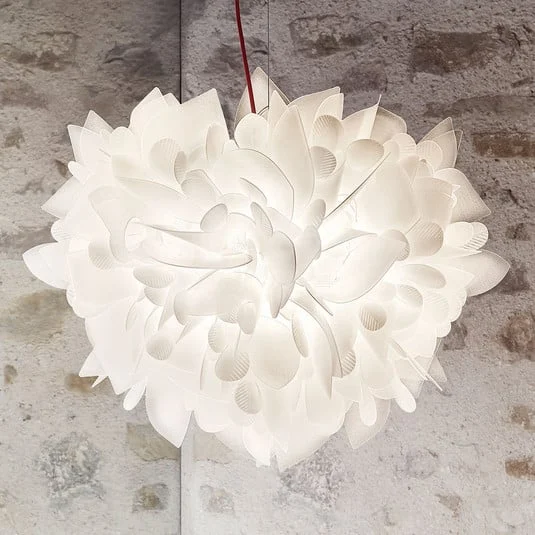 Slamp Veli Foliage colgante blanco-rojo 55cm