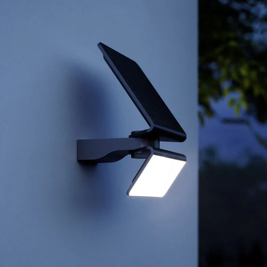 STEINEL XSolar L-S aplique LED solar para exterior, color plata