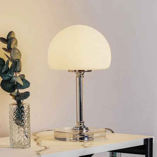 Lámpara de mesa LED Ancilla, cromada, regulador de intensidad de 30 cm,