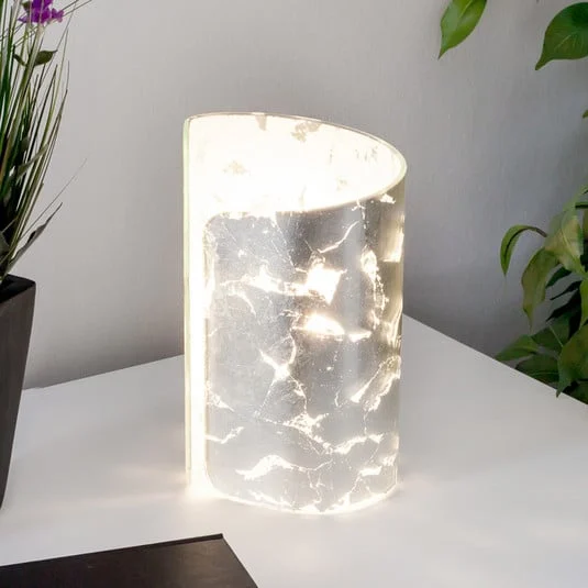 Lámpara de mesa Papiro, plata