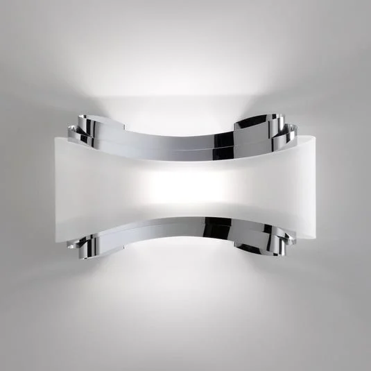 Aplique LED Ionica con panel de vidrio, cromo