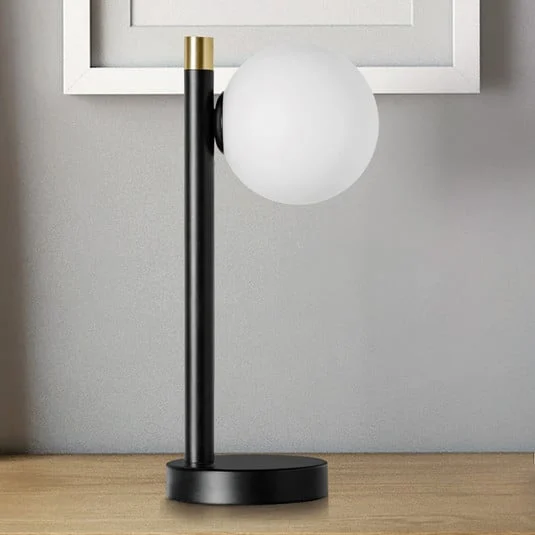 Lámpara de mesa Pomì 1 luz con bola de vidrio