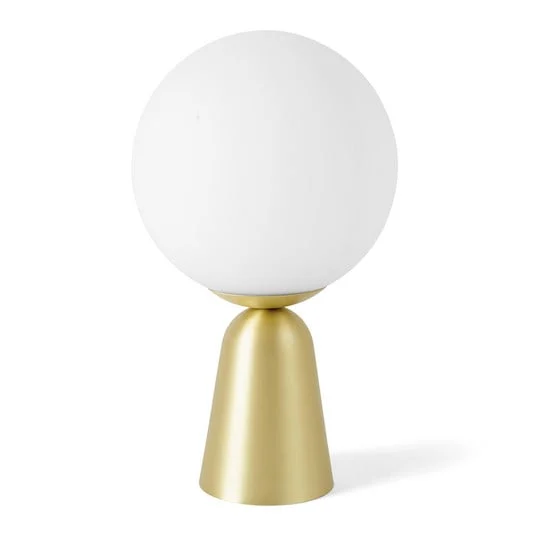 Lámpara de mesa Lunar con pie dorado, Ø 20 cm