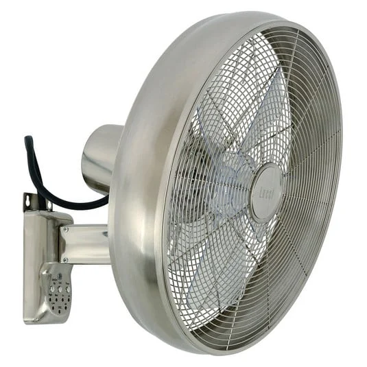 Ventilador de pared Beacon Breeze, color cromo/transparente, Ø 41 cm, silencioso
