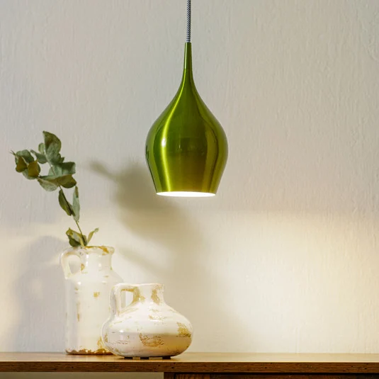 Lámpara colgante Vibrant Ø 12cm, verde