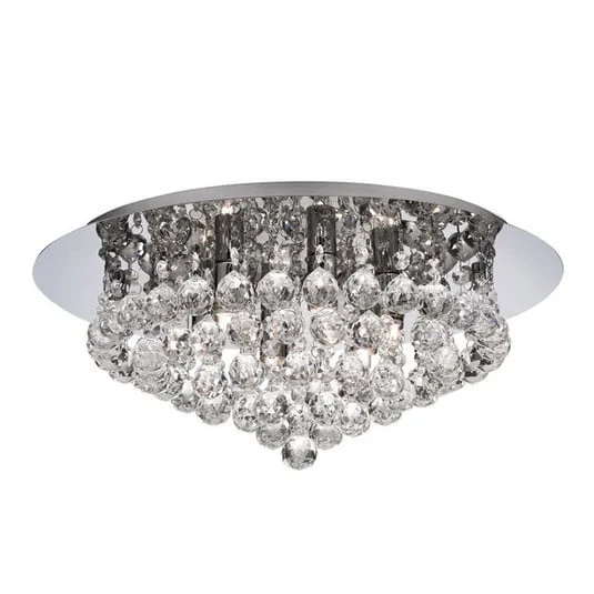 Plafón Hanna cromo esferas de vidrio 45cm