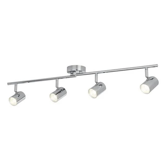 Foco de techo LED Rollo, 4 luces, cromo